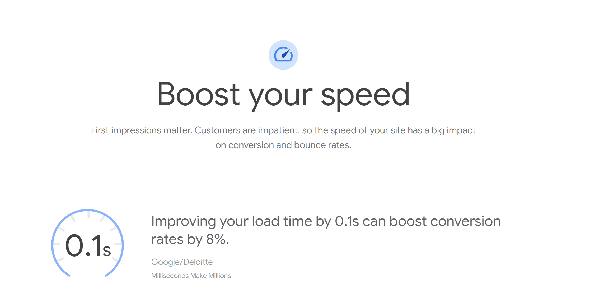 Increase page speed to improve your SEO